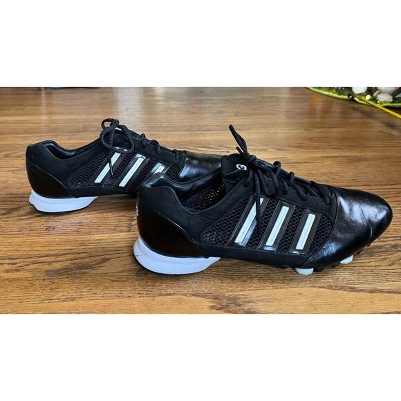 Y3 Yohji Yamamoto Black White Stripe Golf Cleats Shoes  Mens Size 9.5